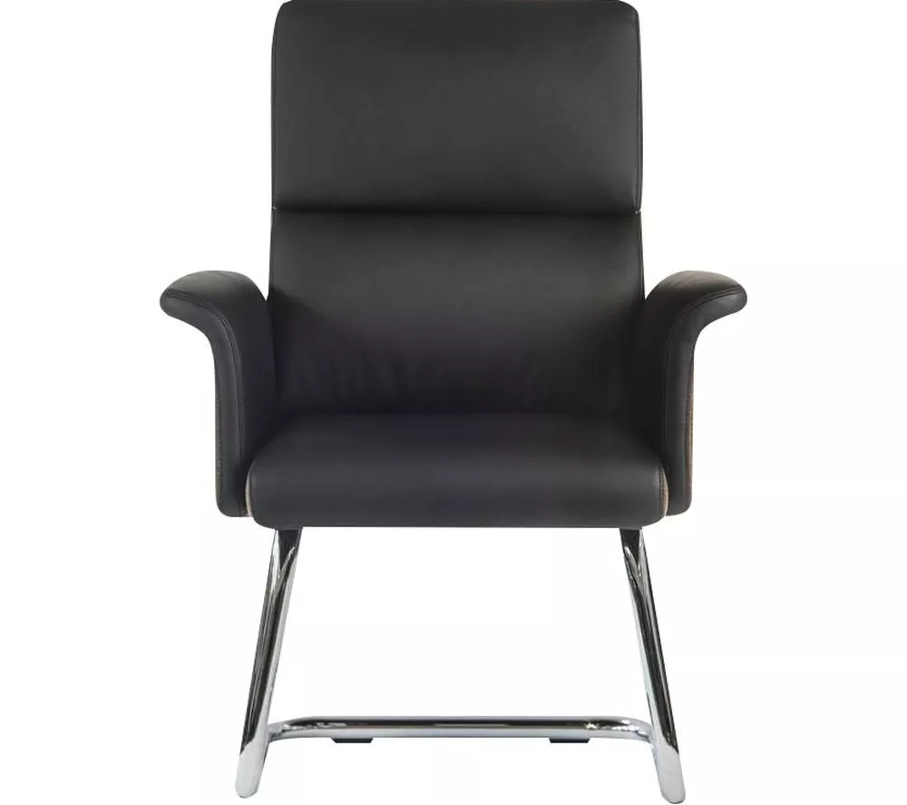 TEKNIK Elegance 6959BLK Faux-Leather Visitor Chair - Black & Brown