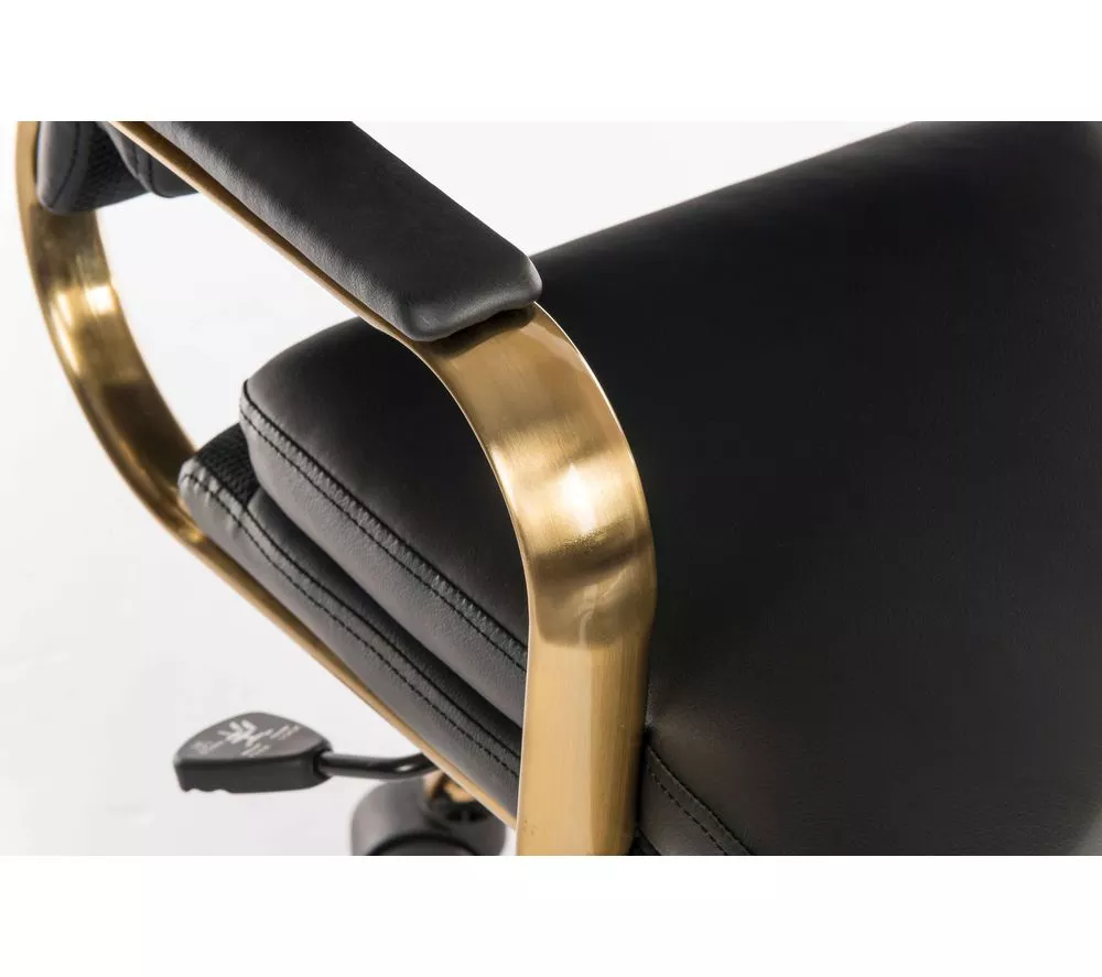 TEKNIK Vintage Faux-Leather Tilting Executive Chair - Black & Brass