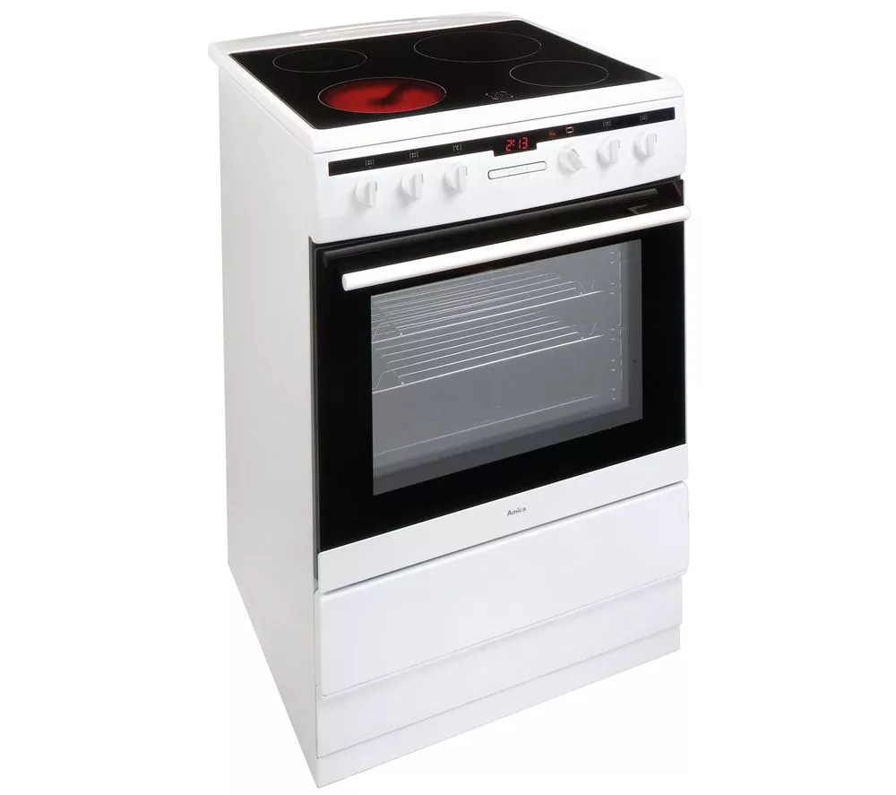 AMICA 608CE2TAW 60 cm Electric Ceramic Cooker - White