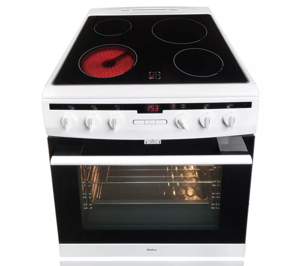 AMICA 608CE2TAW 60 cm Electric Ceramic Cooker - White