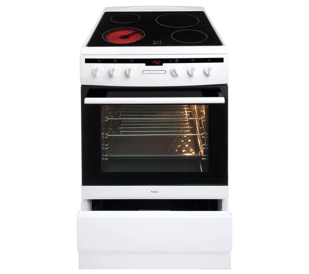 AMICA 608CE2TAW 60 cm Electric Ceramic Cooker - White