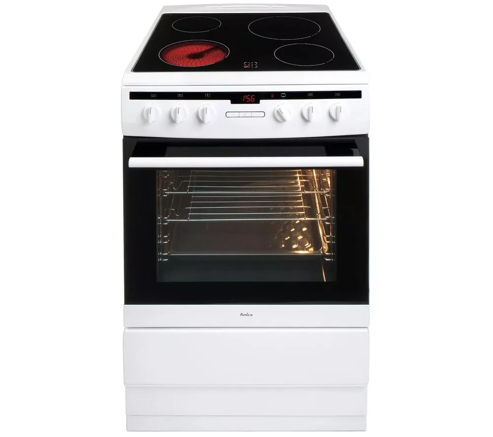 AMICA 608CE2TAW 60 cm Electric Ceramic Cooker - White