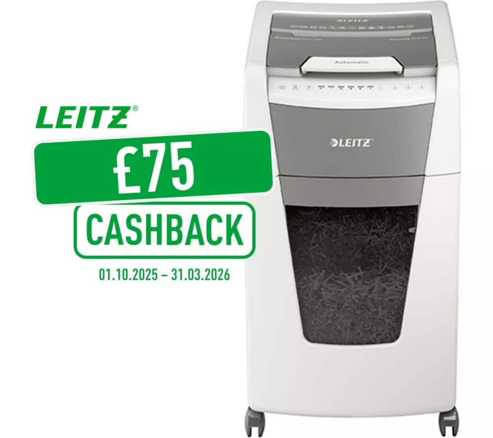 LEITZ IQ AutoFeed Office 300 P4 Cross Cut Paper Shredder