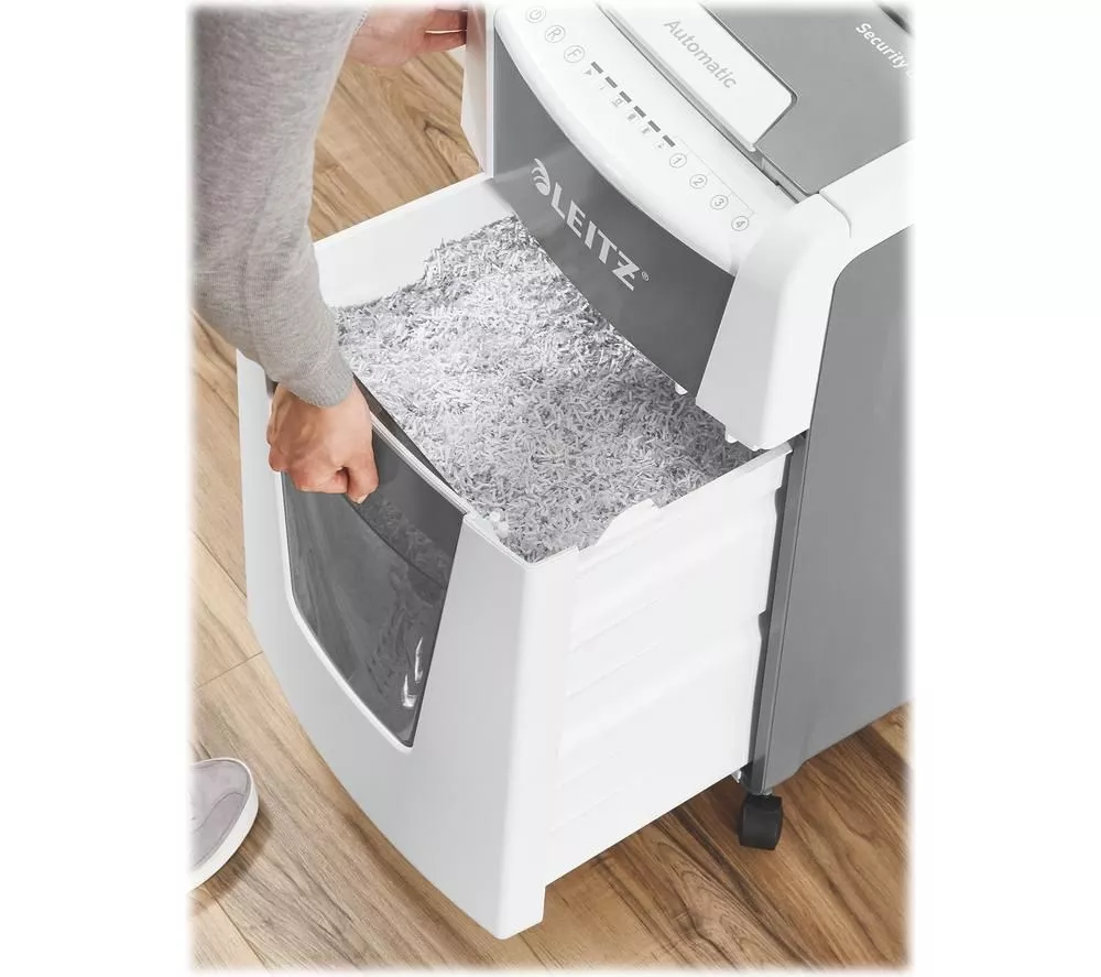 LEITZ IQ AutoFeed Office 300 P4 Cross Cut Paper Shredder