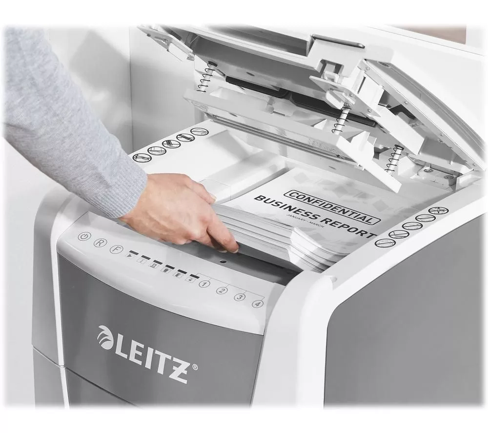 LEITZ IQ AutoFeed Office 300 P4 Cross Cut Paper Shredder