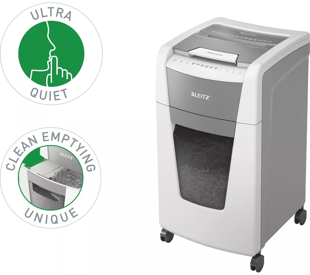 LEITZ IQ AutoFeed Office 300 P4 Cross Cut Paper Shredder