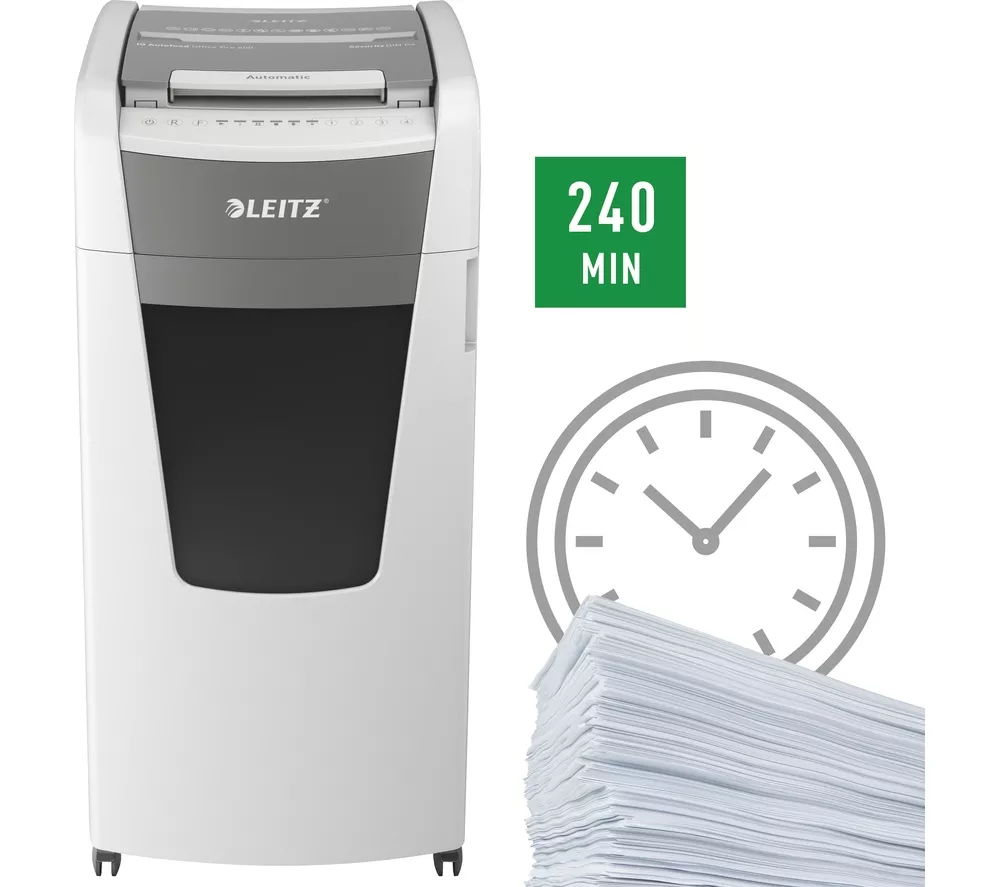 LEITZ IQ AutoFeed Office Pro 600 P4 Cross Cut Paper Shredder