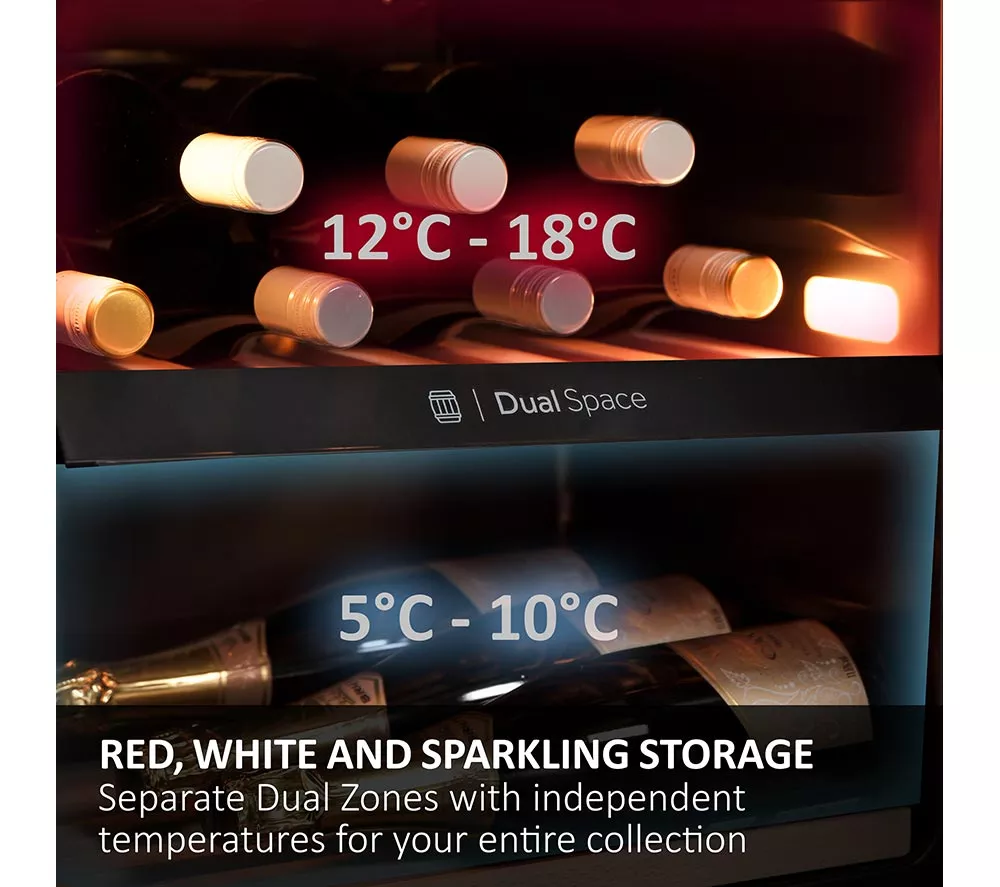 HAIER HWS77GDAU1 Dual Zone Wine Cooler - Black