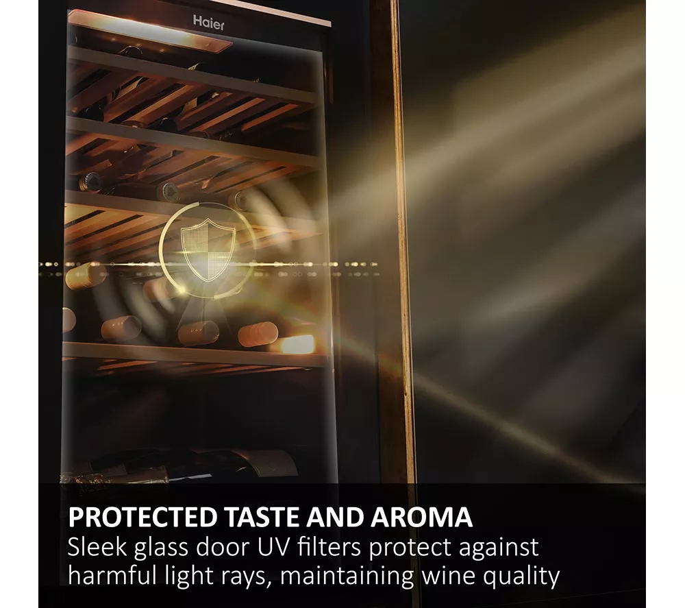 HAIER HWS77GDAU1 Dual Zone Wine Cooler - Black