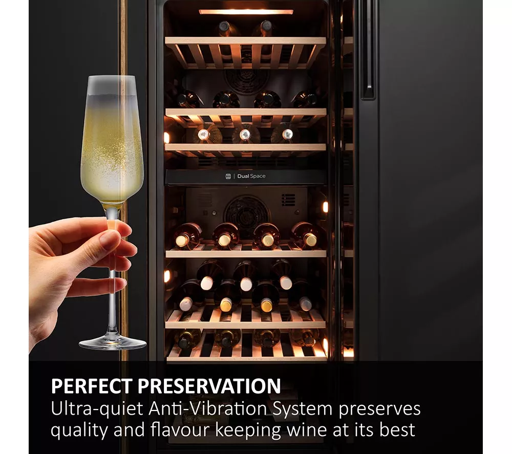 HAIER HWS77GDAU1 Dual Zone Wine Cooler - Black