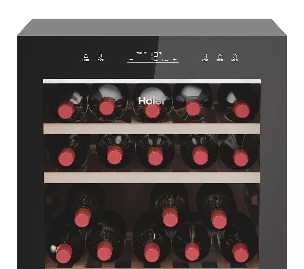 HAIER HWS77GDAU1 Dual Zone Wine Cooler - Black