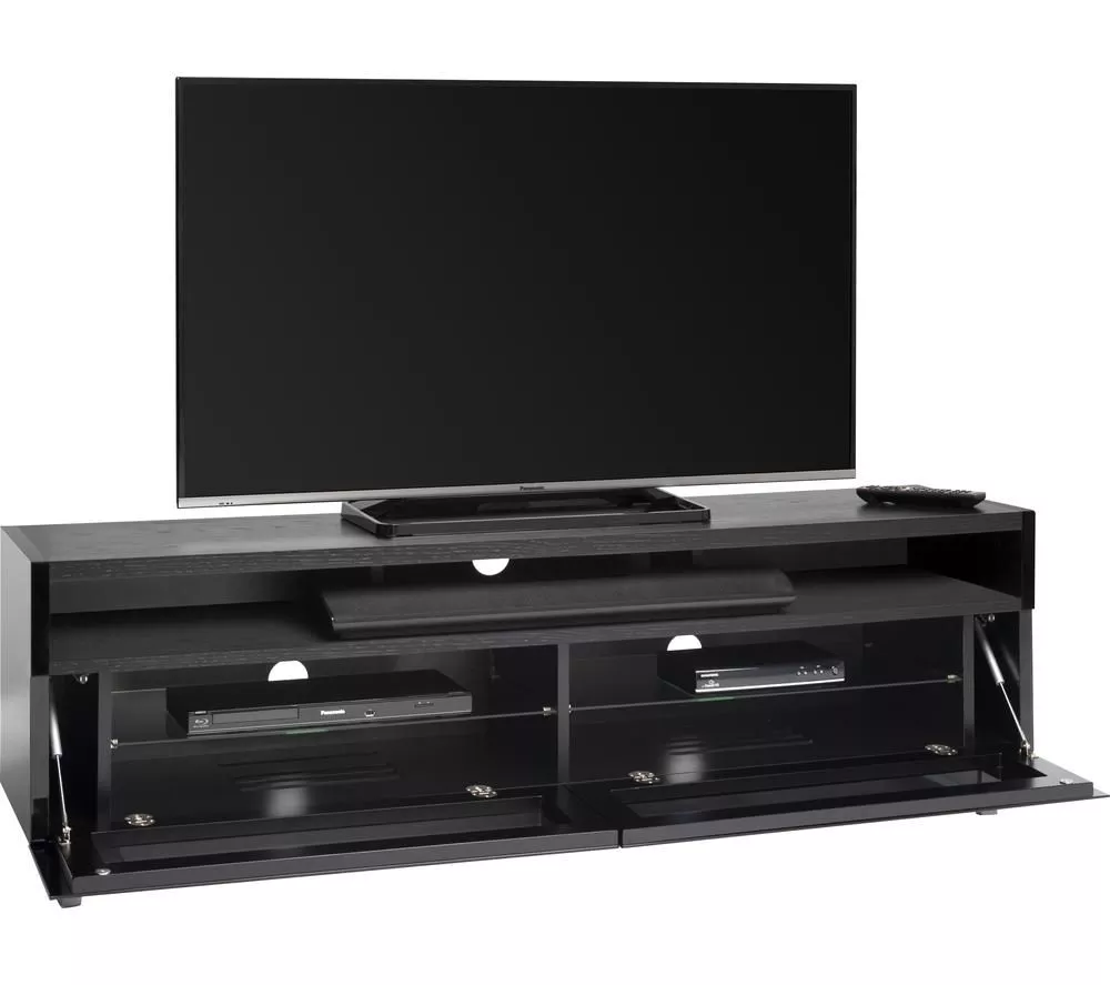 AVF Panorama Plus PM160WBX 1600 mm TV Stand – Black & Walnut