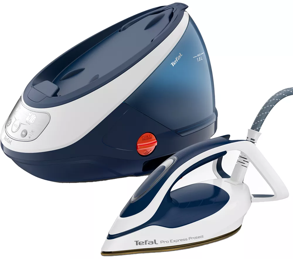 TEFAL Pro Express Protect GV9221G0 Steam Generator Iron - White & Blue