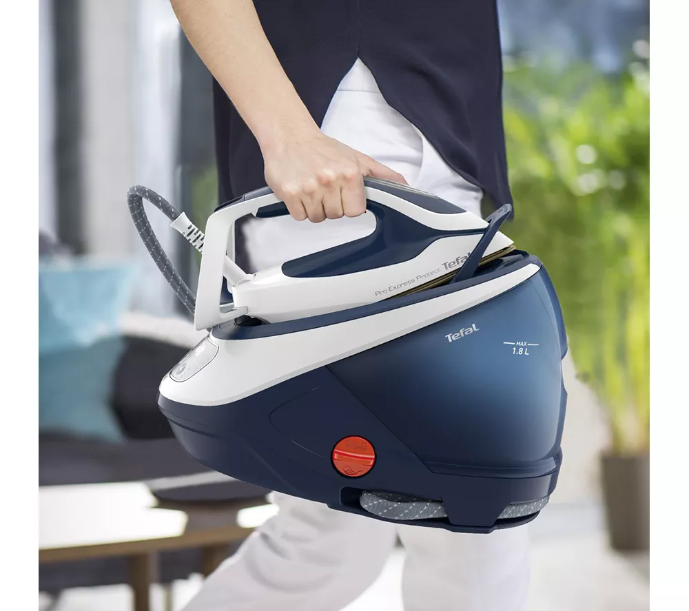 TEFAL Pro Express Protect GV9221G0 Steam Generator Iron - White & Blue