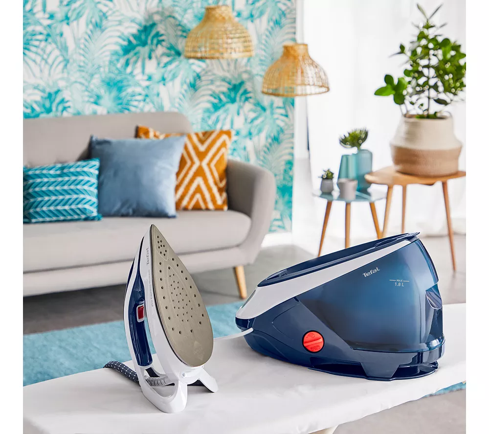 TEFAL Pro Express Protect GV9221G0 Steam Generator Iron - White & Blue