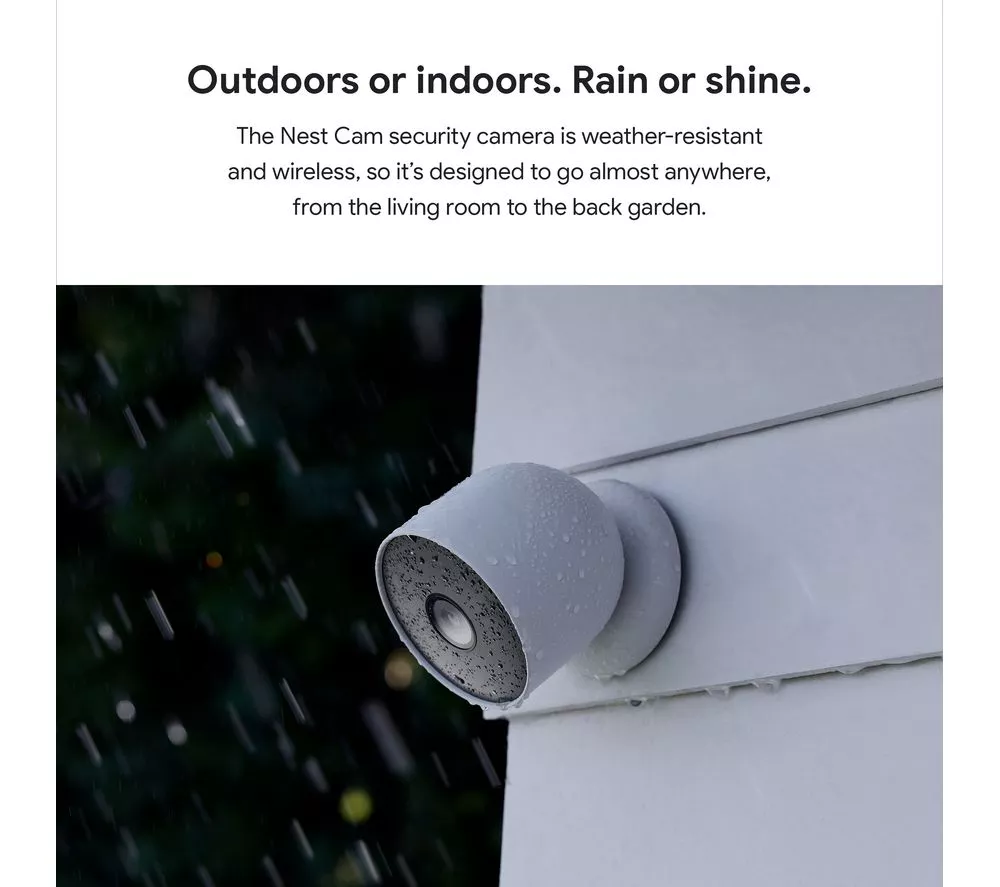 GOOGLE Nest Cam Indoor & Outdoor Smart Security Camera - 2-Pack