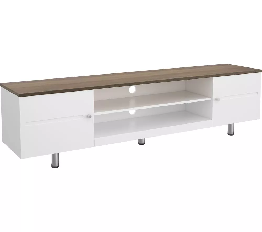 AVF Whitesands 1900 mm TV Stand for up to 85" TVs - White & Rustic Wood