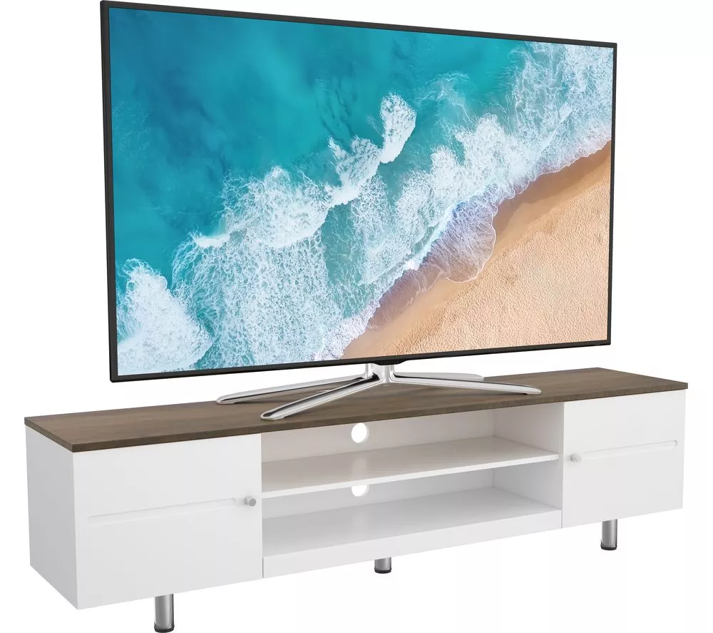 AVF Whitesands 1900 mm TV Stand for up to 85" TVs - White & Rustic Wood