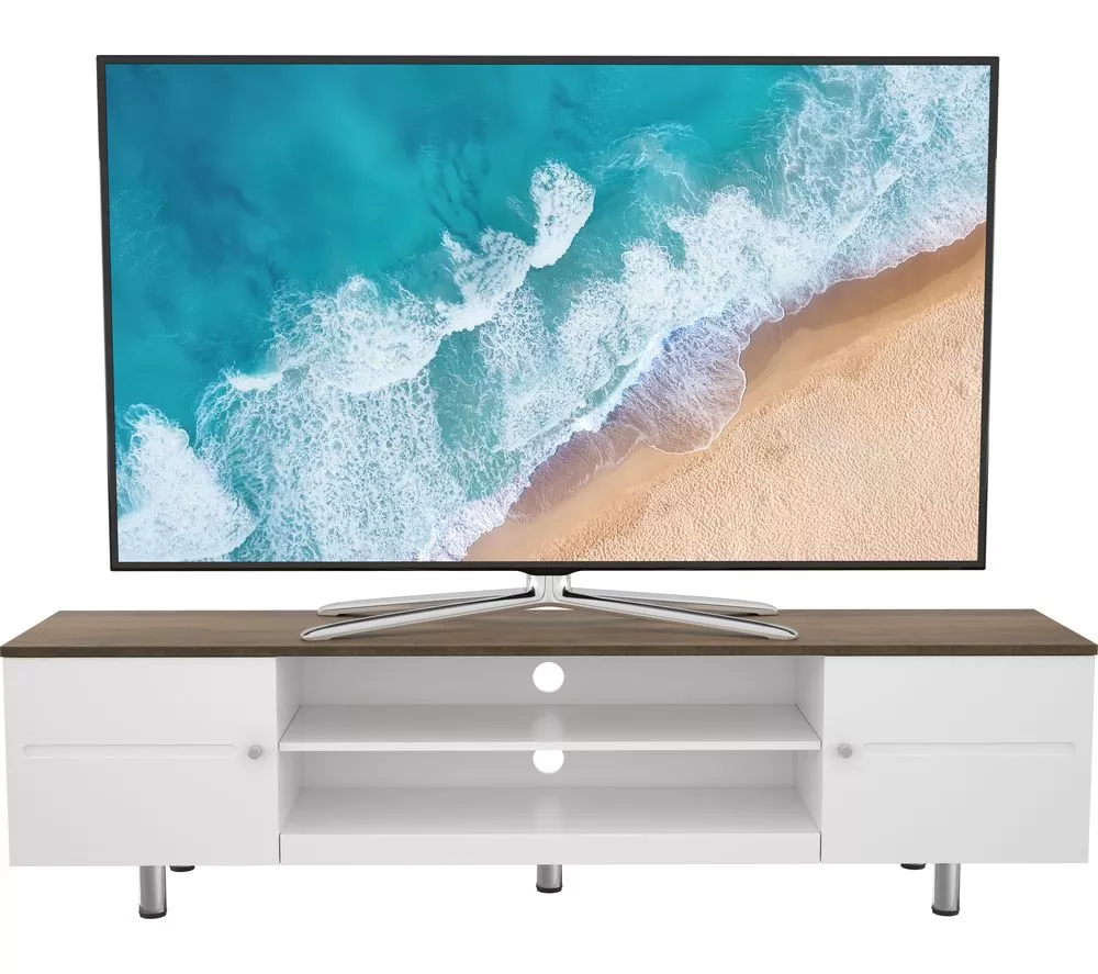 AVF Whitesands 1900 mm TV Stand for up to 85" TVs - White & Rustic Wood