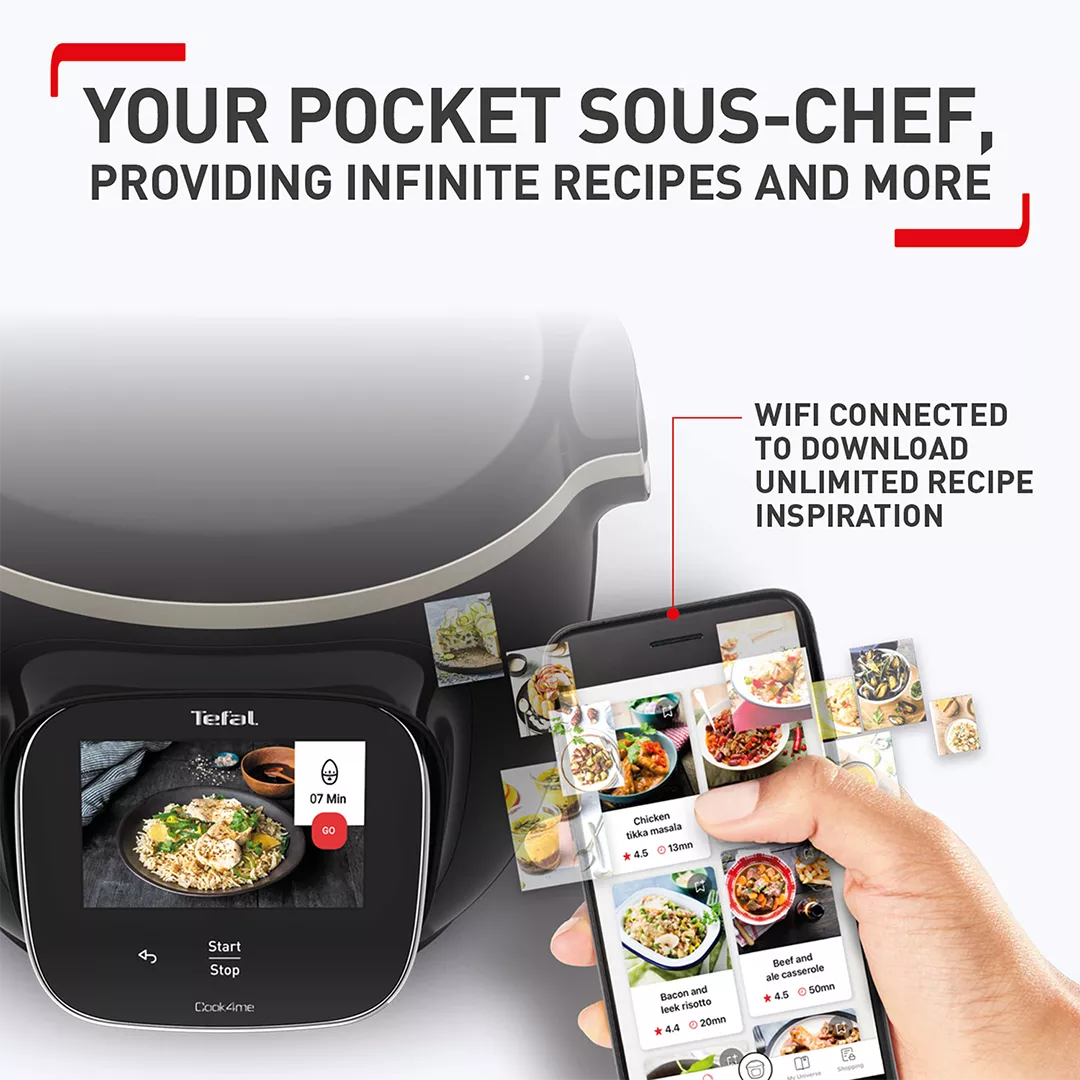 TEFAL Cook4me Touch CY912840 Smart Multicooker - Black