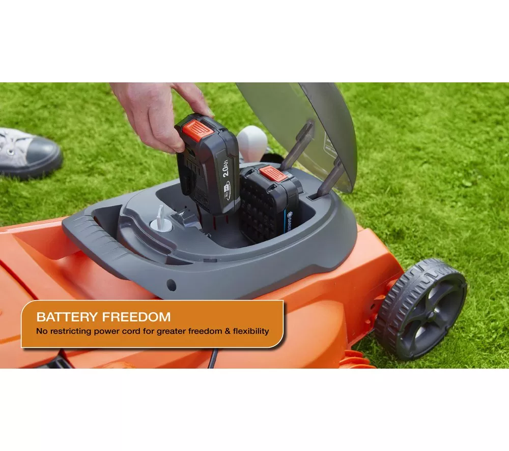 FLYMO EasiStore 380R Cordless Rotary Lawn Mower - Orange & Black