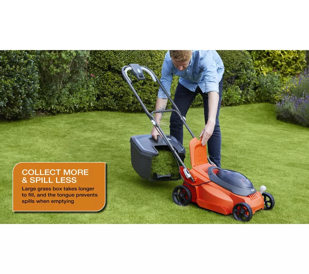 FLYMO EasiStore 380R Cordless Rotary Lawn Mower - Orange & Black