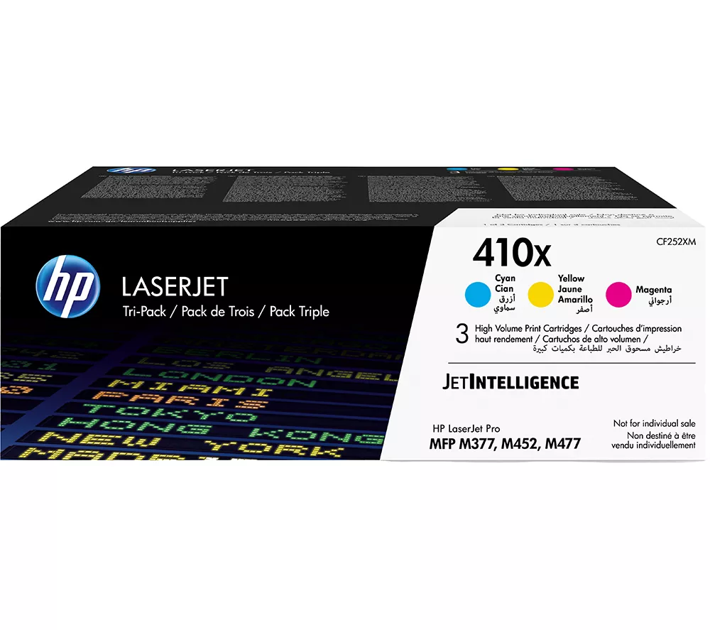 HP Original 410X Cyan Magenta & Yellow Toner Cartridges - Multipack