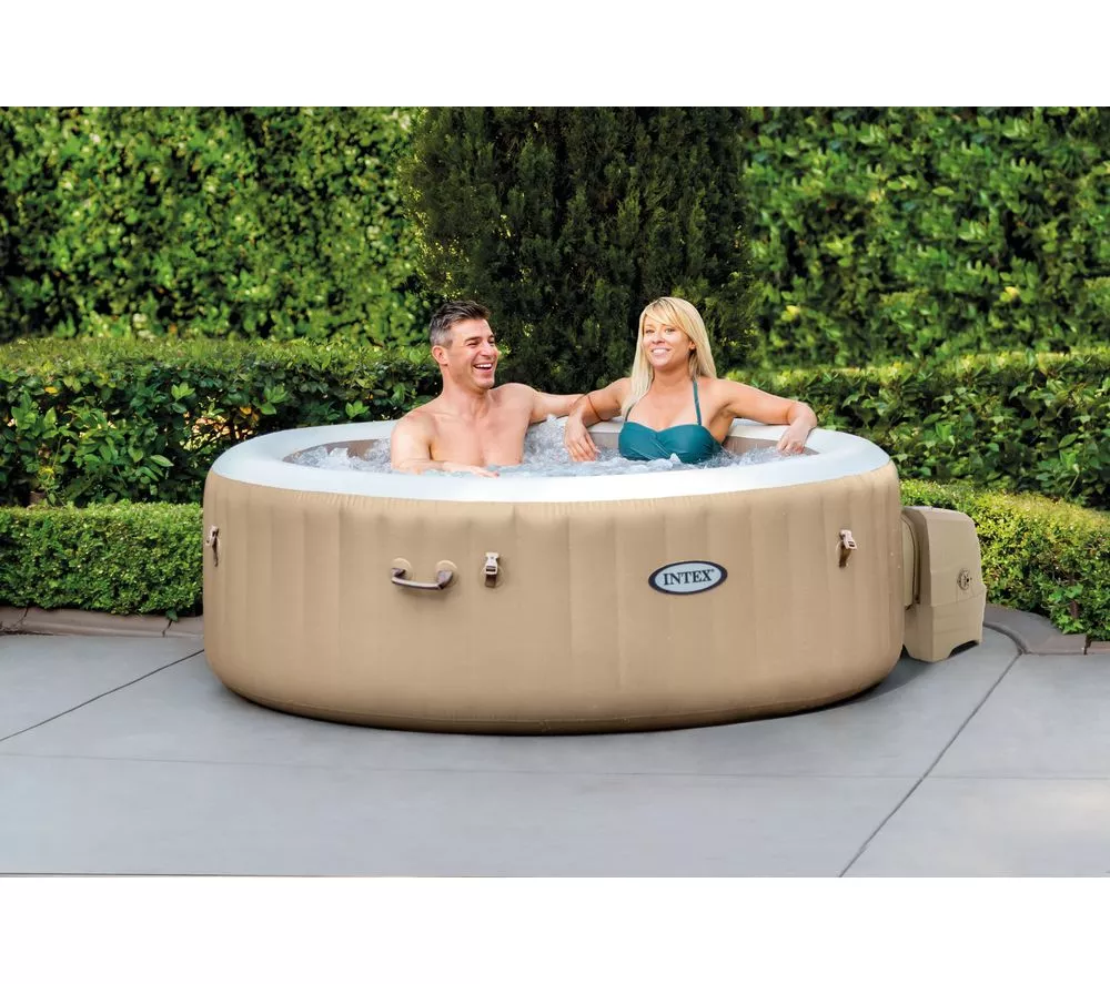 INTEX Pure Spa Bubble Massage Inflatable Hot Tub - 4 people Khaki