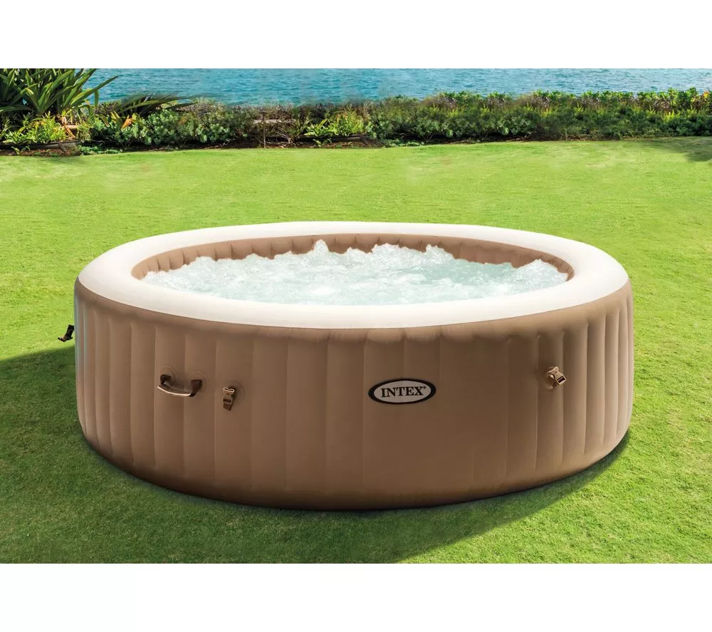 INTEX Pure Spa Bubble Massage Inflatable Hot Tub - 8 people Khaki