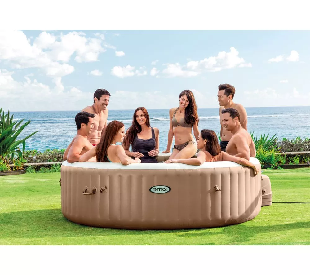INTEX Pure Spa Bubble Massage Inflatable Hot Tub - 8 people Khaki