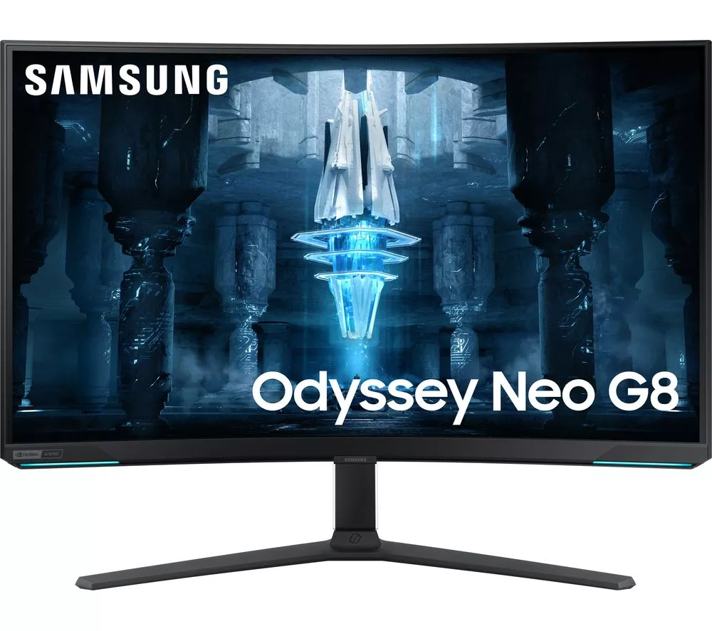 SAMSUNG Odyssey Neo G8 4K Ultra HD 32" Curved Quantum Dot Mini LED Gaming Monitor - Black & White
