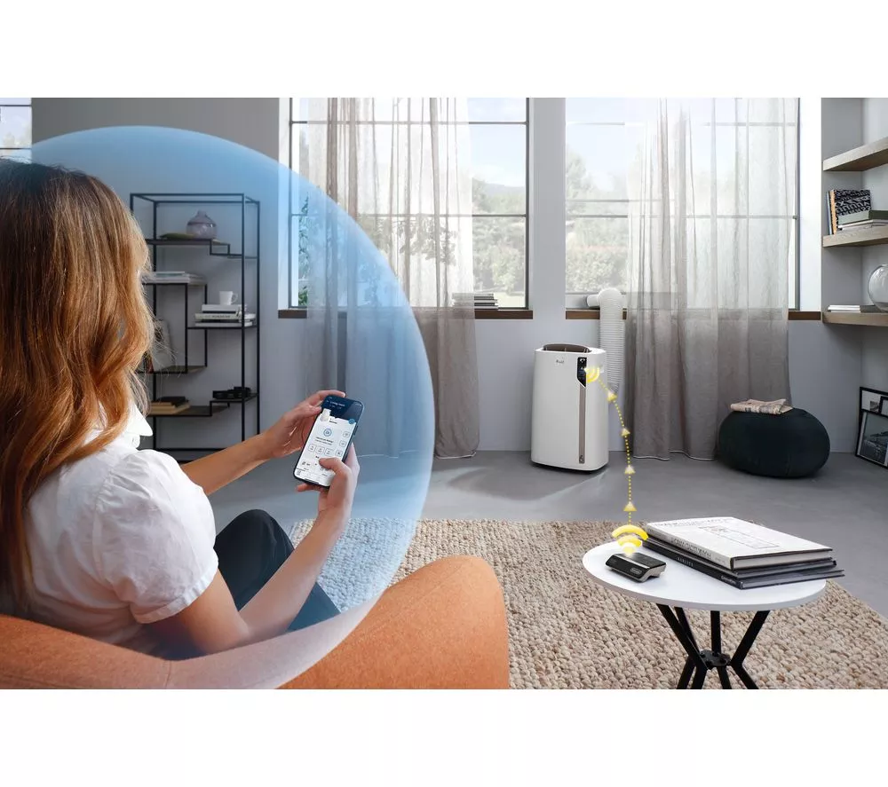 DELONGHI Pinguino EL112CST 11000 BTU Smart Air Conditioner & Dehumidifier - White
