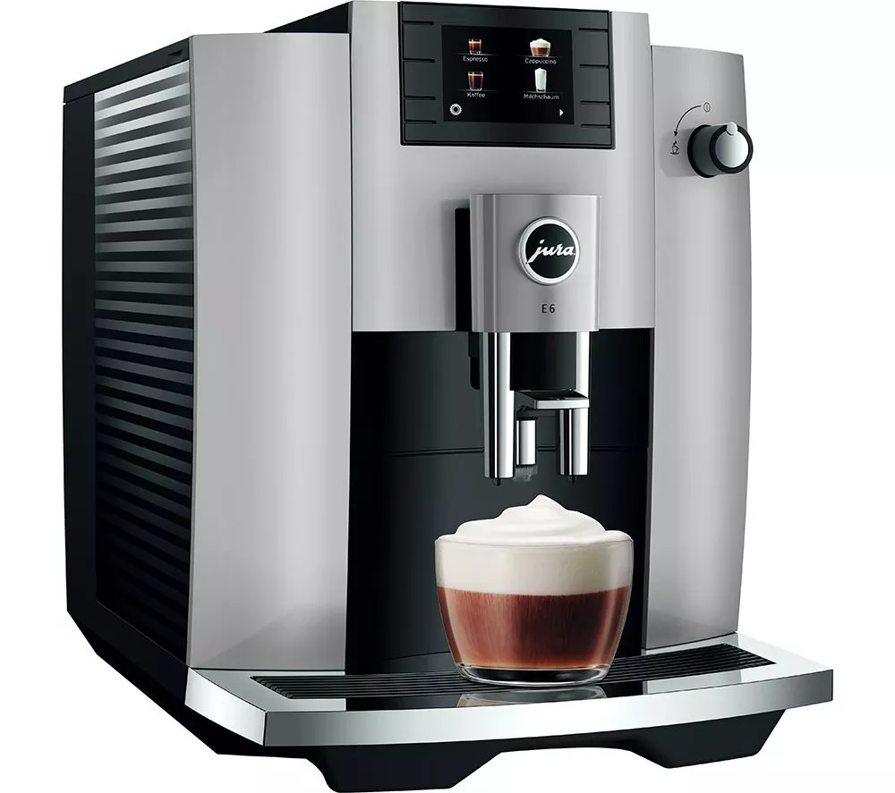 JURA E6 Bean to Cup Coffee Machine - Platinum