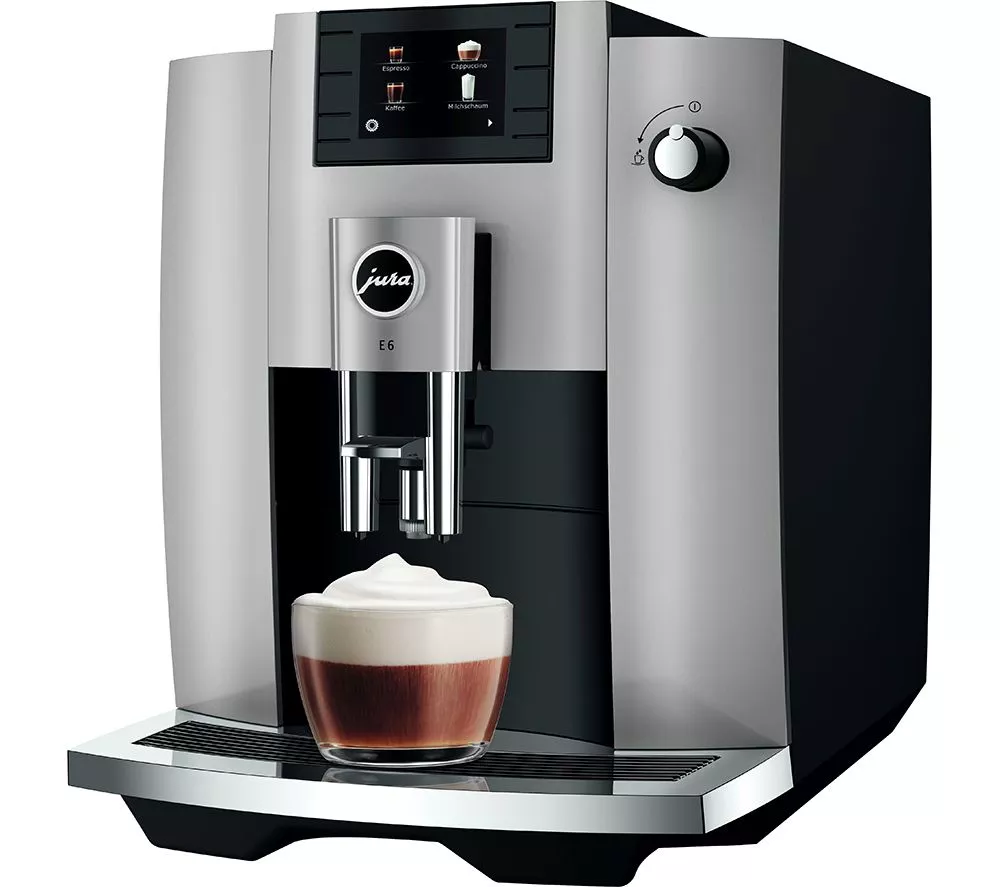 JURA E6 Bean to Cup Coffee Machine - Platinum