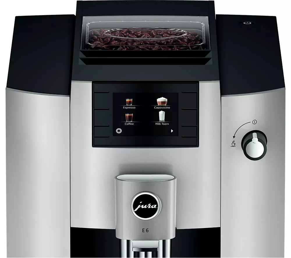 JURA E6 Bean to Cup Coffee Machine - Platinum