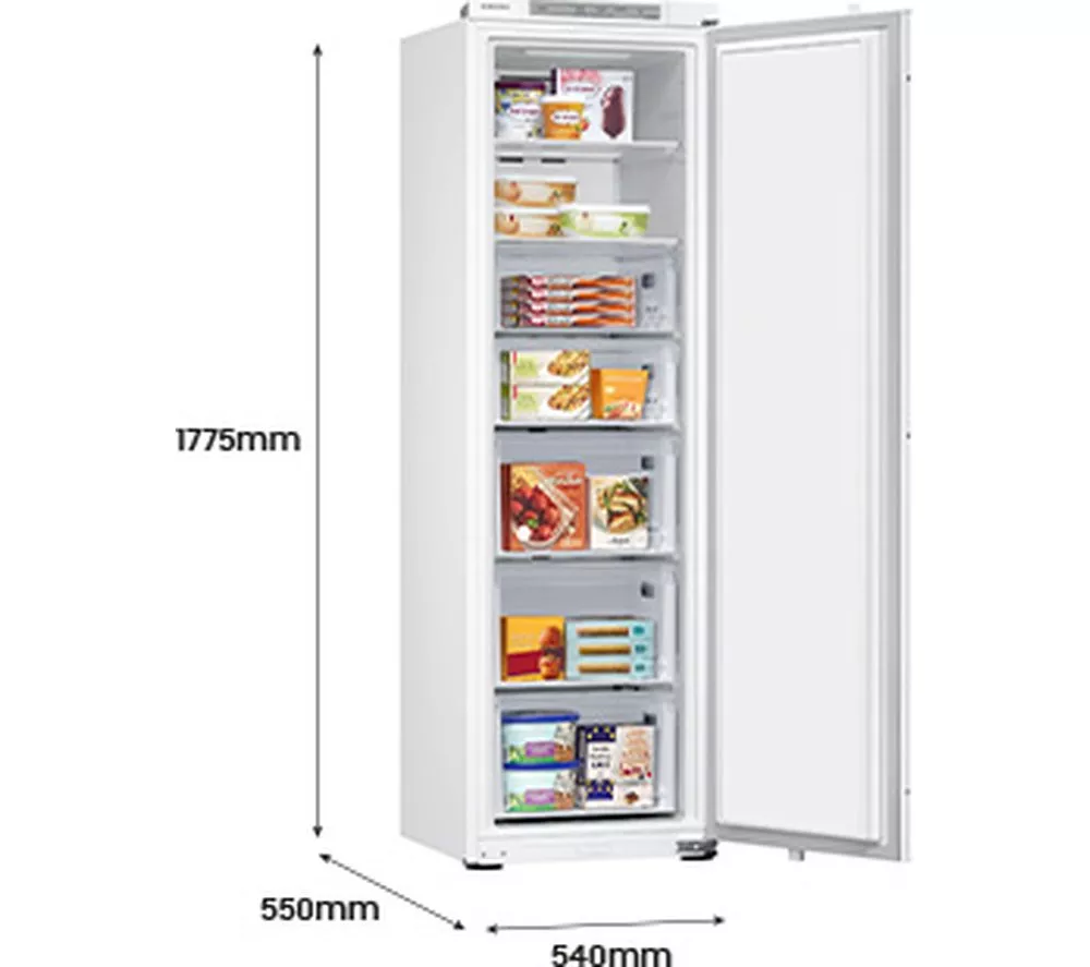 SAMSUNG SpaceMax BRZ22600EWW/EU Integrated Tall Freezer - Sliding Hinge