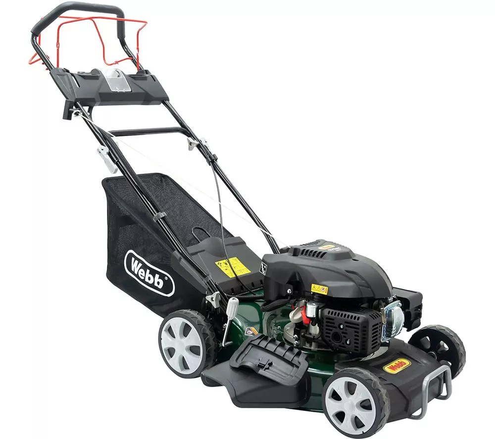 WEBB Classic WER46OES Self Propelled Electric Start Petrol Rotary Lawnmower - Black
