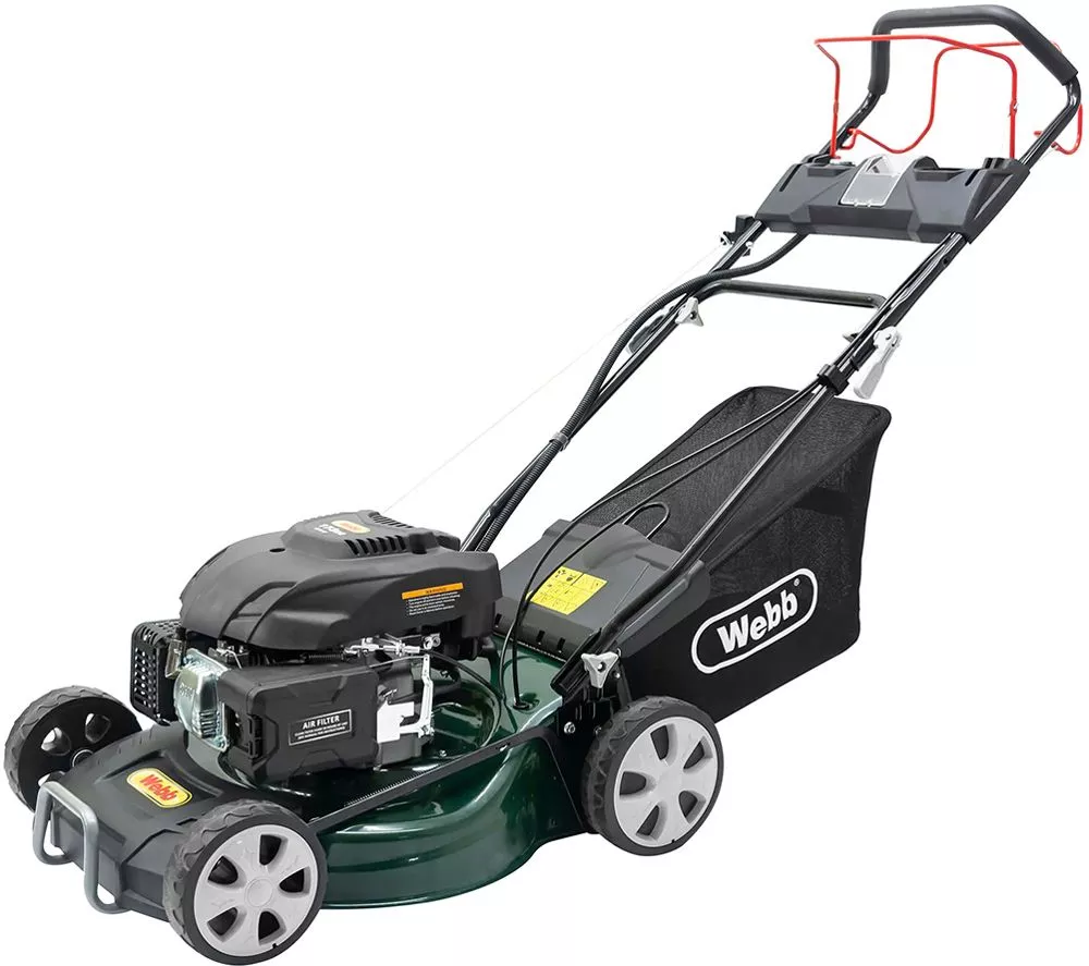 WEBB Classic WER46OES Self Propelled Electric Start Petrol Rotary Lawnmower - Black