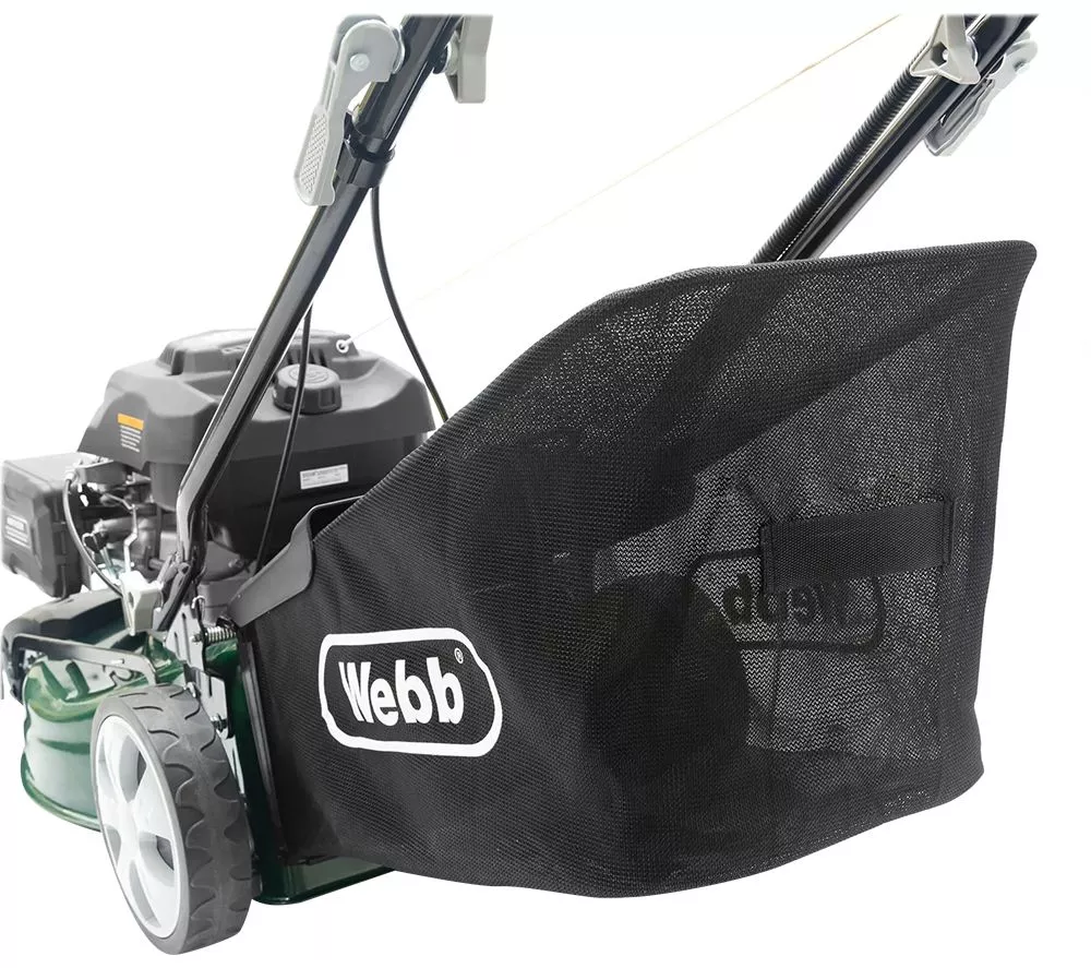 WEBB Classic WER46OES Self Propelled Electric Start Petrol Rotary Lawnmower - Black