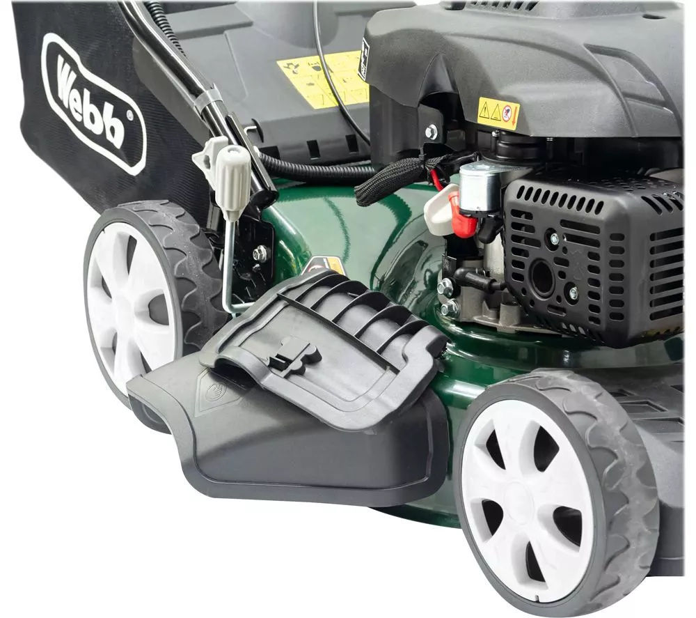WEBB Classic WER46OES Self Propelled Electric Start Petrol Rotary Lawnmower - Black