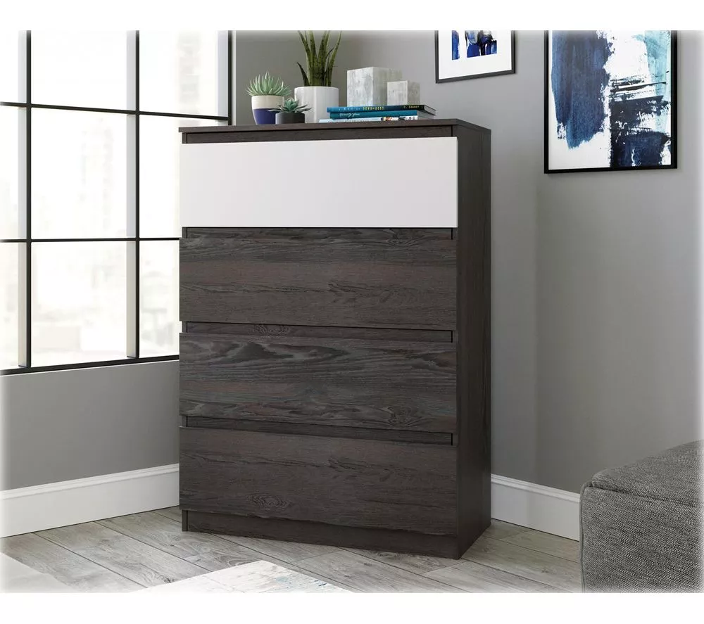 TEKNIK Hudson 5425829 Chest of Drawers - Charcoal Ash & Pearl Oak