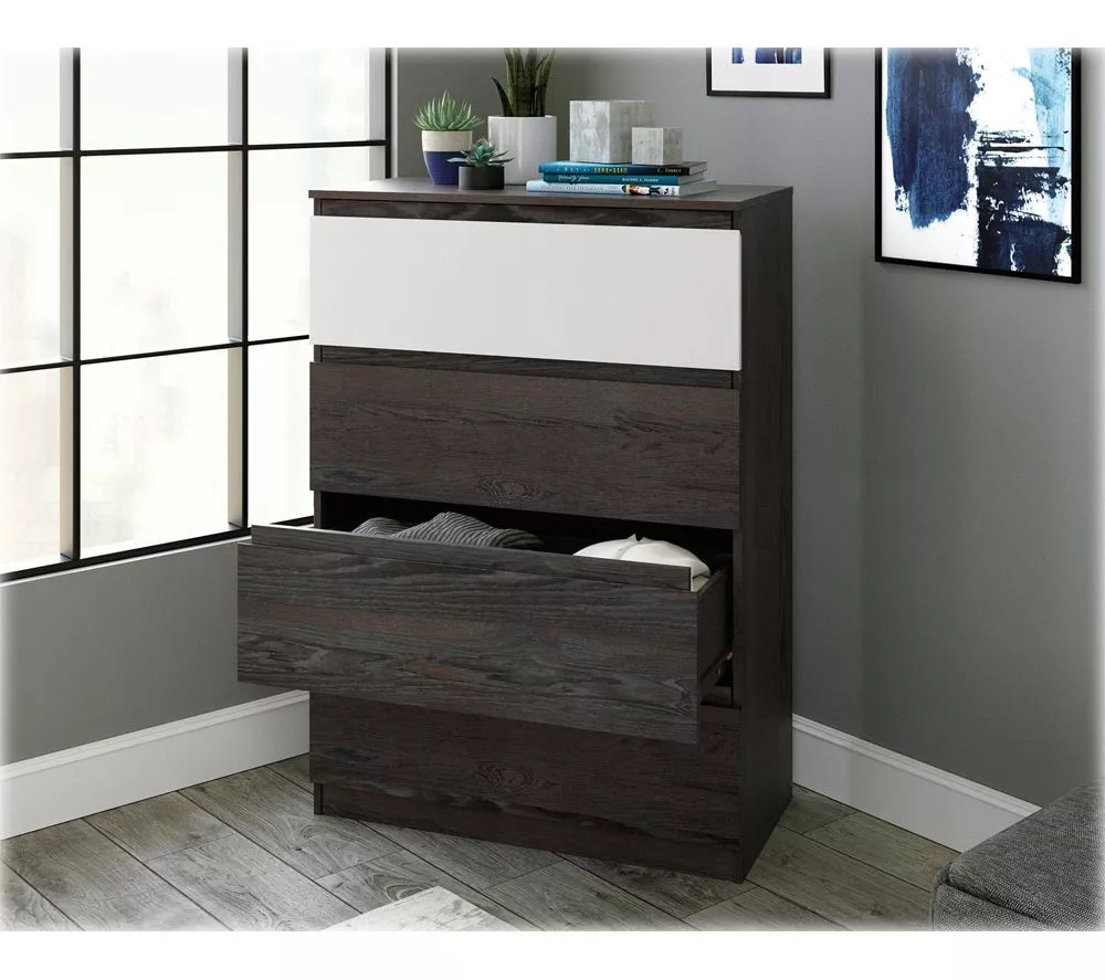 TEKNIK Hudson 5425829 Chest of Drawers - Charcoal Ash & Pearl Oak
