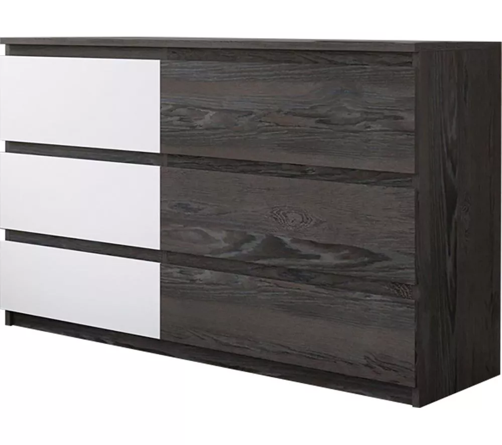 TEKNIK Hudson 5425709 Chest of Drawers - Charcoal Ash & Pearl Oak