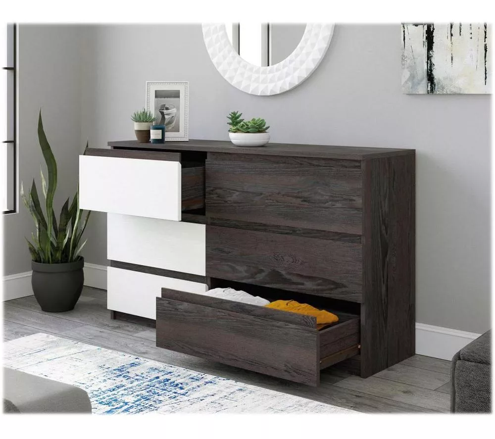 TEKNIK Hudson 5425709 Chest of Drawers - Charcoal Ash & Pearl Oak