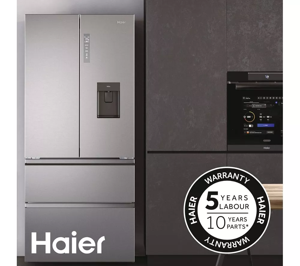 HAIER HSW59F18EIPT American-Style Smart Fridge Freezer - Slate Black