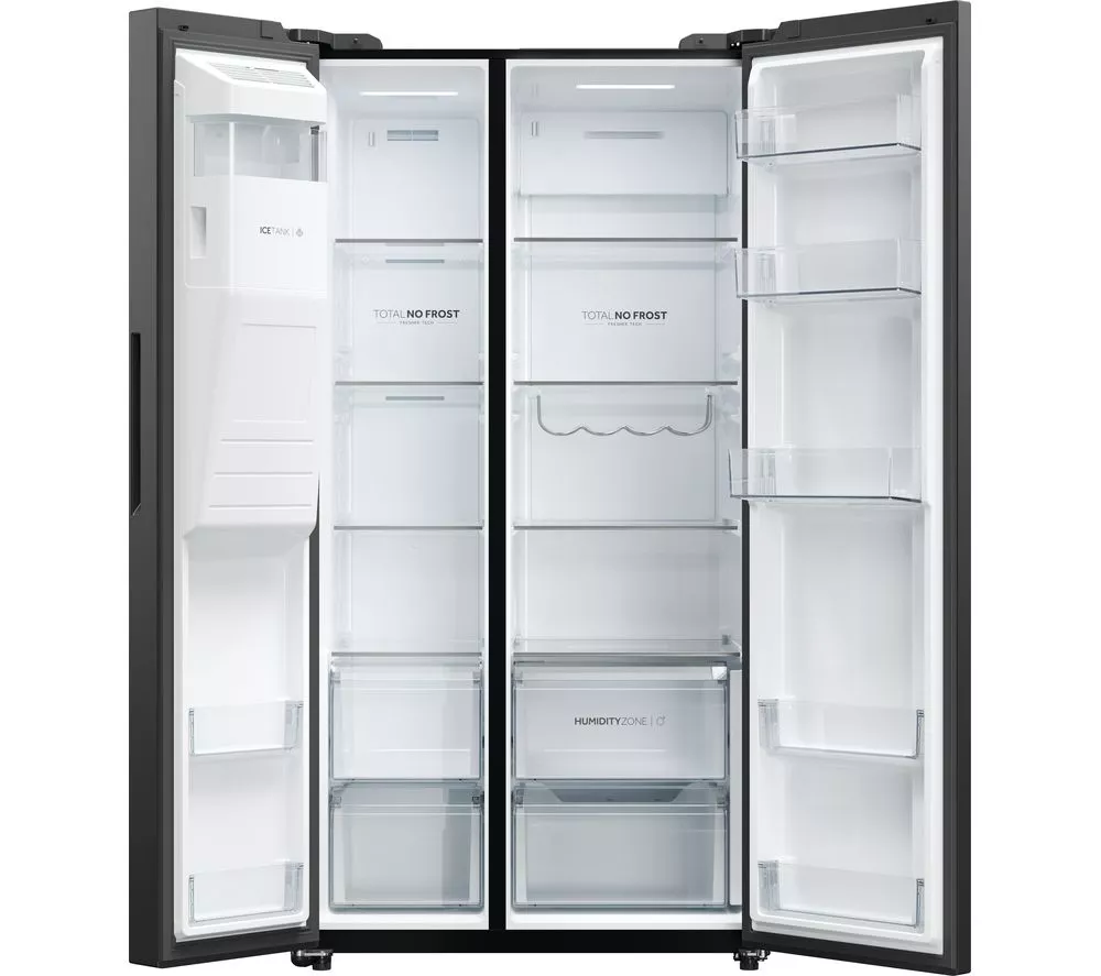 HAIER HSW59F18EIPT American-Style Smart Fridge Freezer - Slate Black