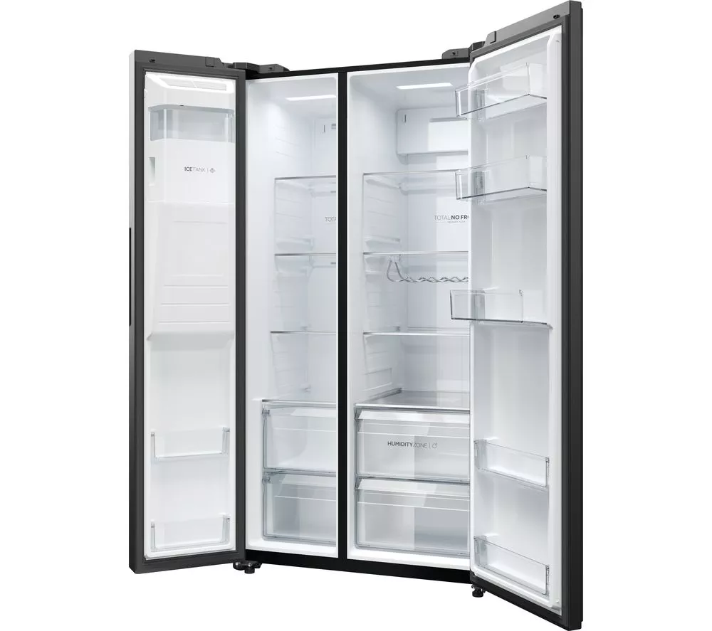 HAIER HSW59F18EIPT American-Style Smart Fridge Freezer - Slate Black