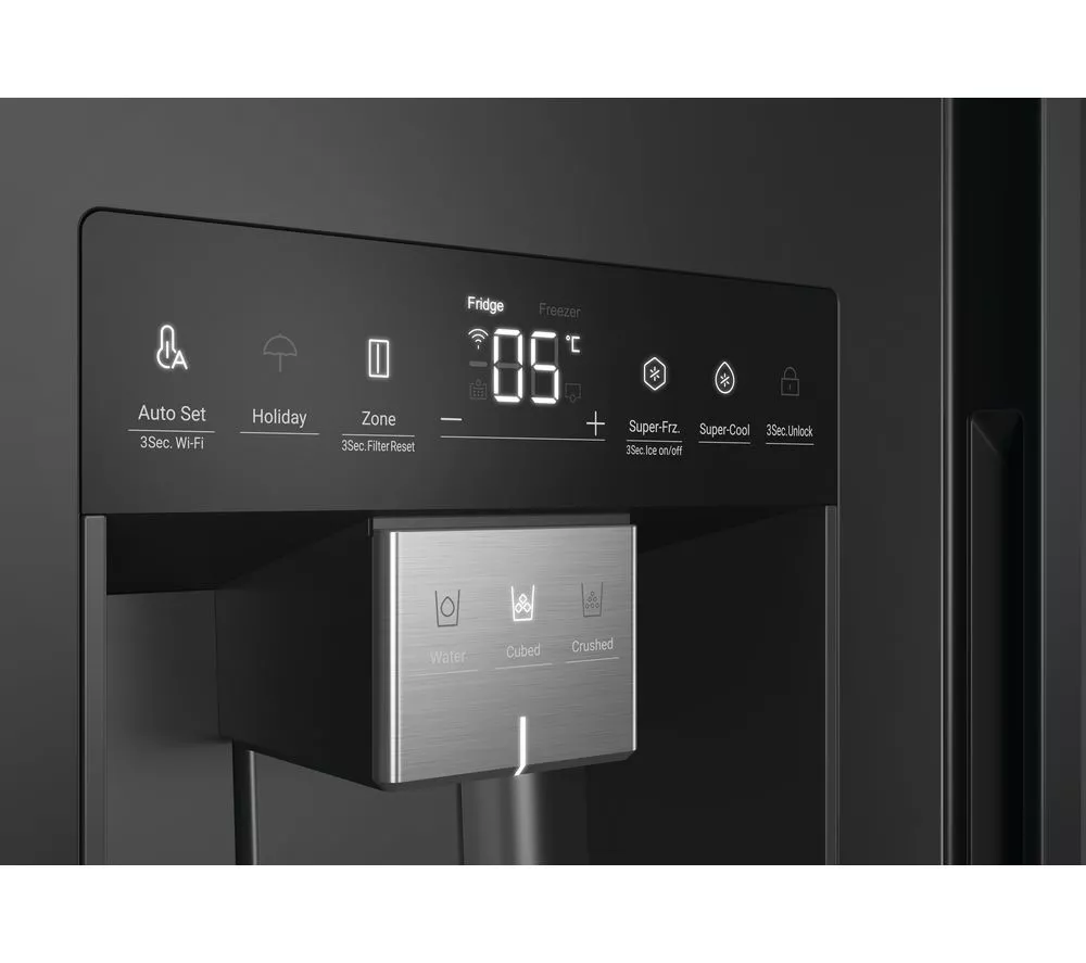 HAIER HSW59F18EIPT American-Style Smart Fridge Freezer - Slate Black