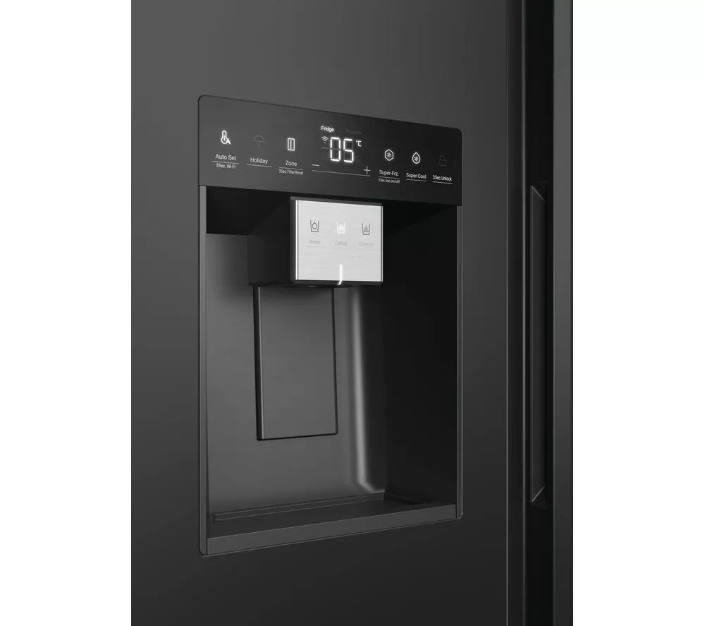 HAIER HSW59F18EIPT American-Style Smart Fridge Freezer - Slate Black