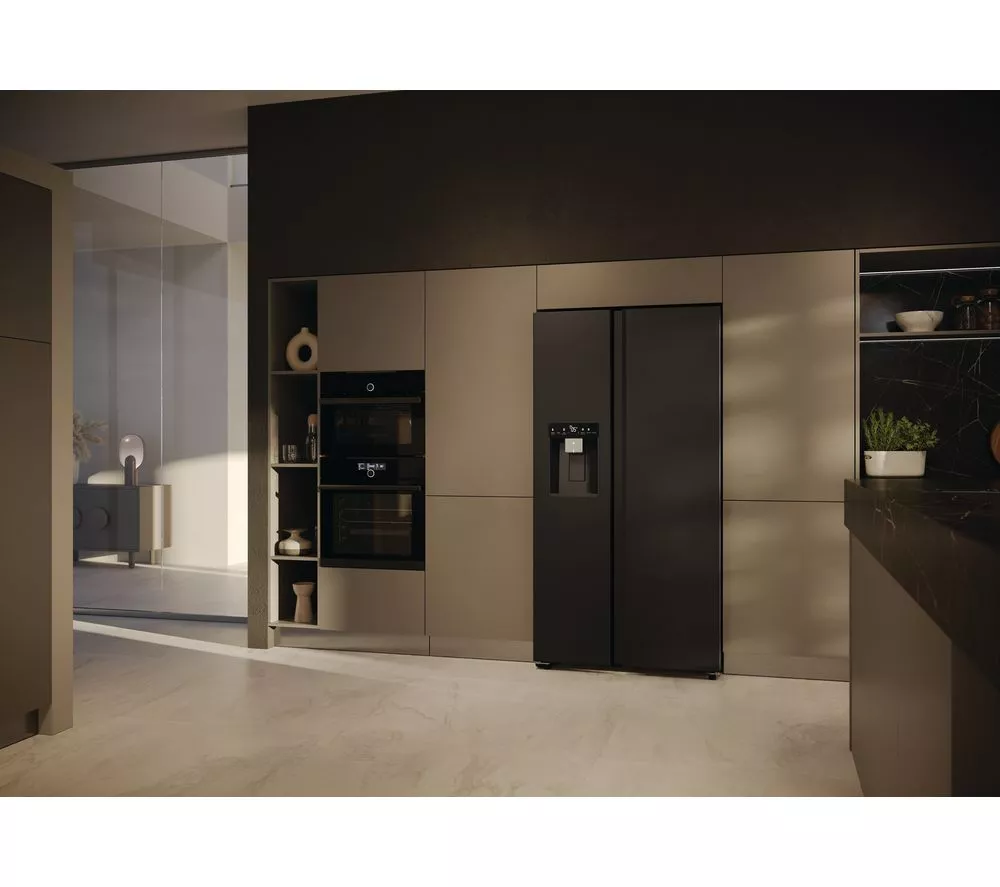 HAIER HSW59F18EIPT American-Style Smart Fridge Freezer - Slate Black